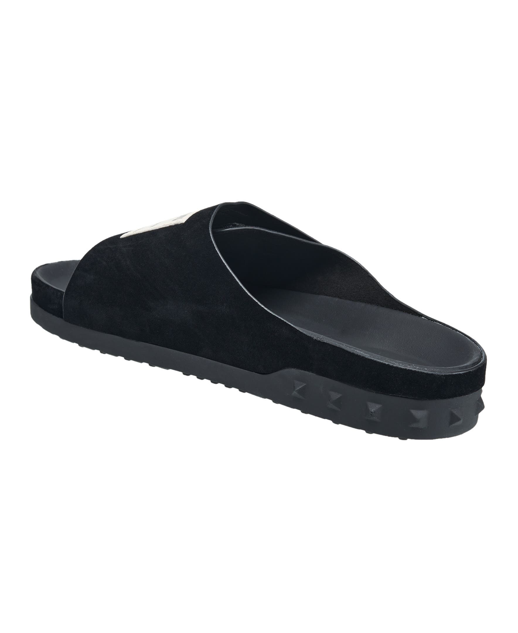 True Religion Cudi Velcro Strap SRS Logo Patch Sandal, Alternate, color, Black