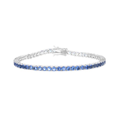 Round Cut Tanzanite Tennis Bracelet