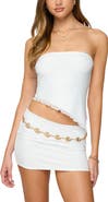 EDIKTED Vivi Strapless Asymmetric Mesh Top