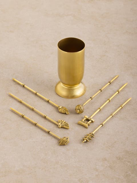 Magnolia Cocktail Picks, Set of 6