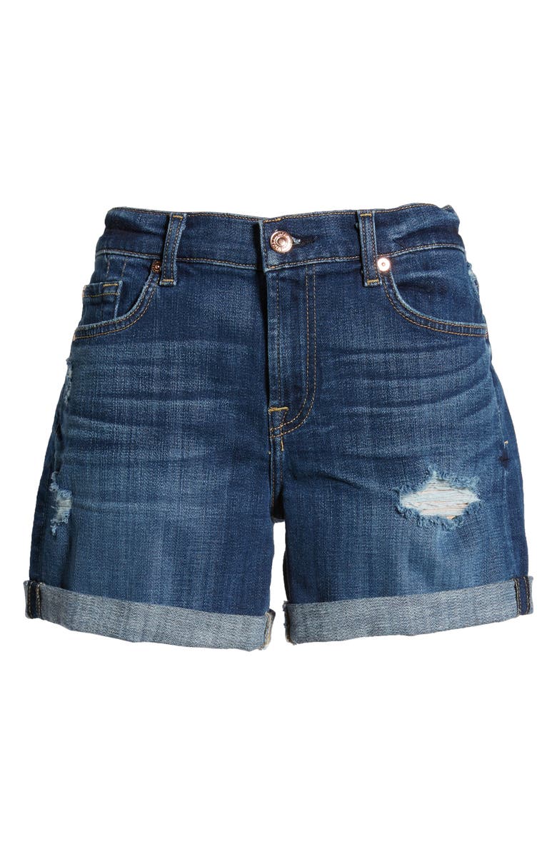 7 For All Mankind Roll Cuff Denim Shorts, Alternate, color, Broken Twill Vanity W/ Dest