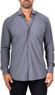 Maceoo Eins Shaped Fit Marthy3014 Grey Knit Button-Up Shirt