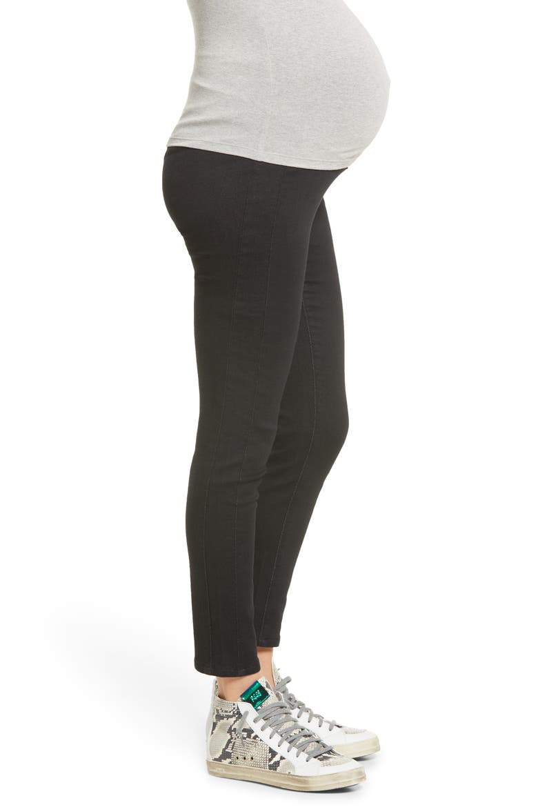 Cozy Athleisure Pull-On Over the Bump Maternity Leggings, Alternate, color, BLACK