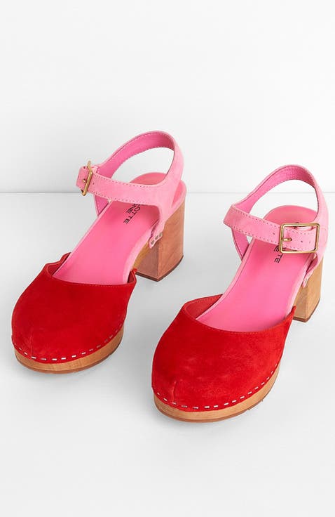 Maud Multicolor Ankle Strap Platform Clog
