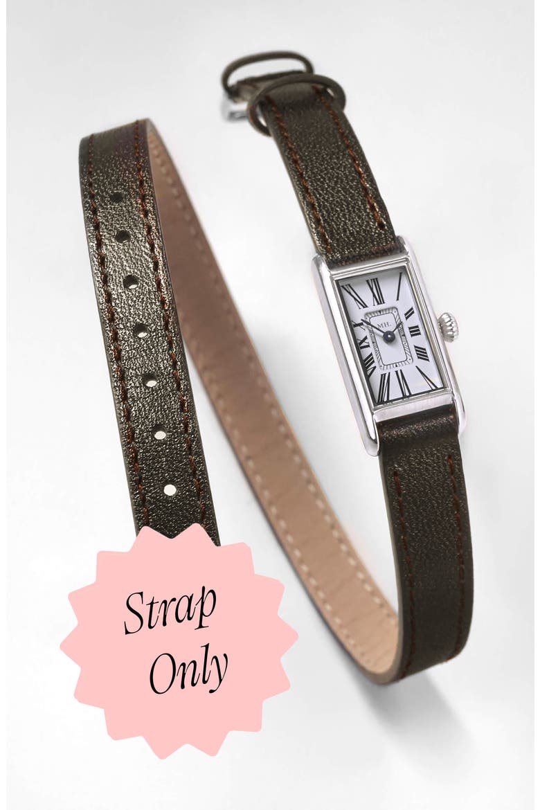 The Kimsey "Double Wrap" Calfskin Leather Watch Strap Only, Main, color, Espresso Strap - Silver Buckle