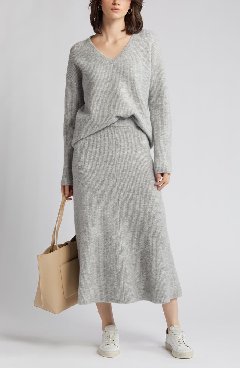 Nordstrom Signature Wool & Cashmere Blend Long Sleeve Sweater, Main, color, 