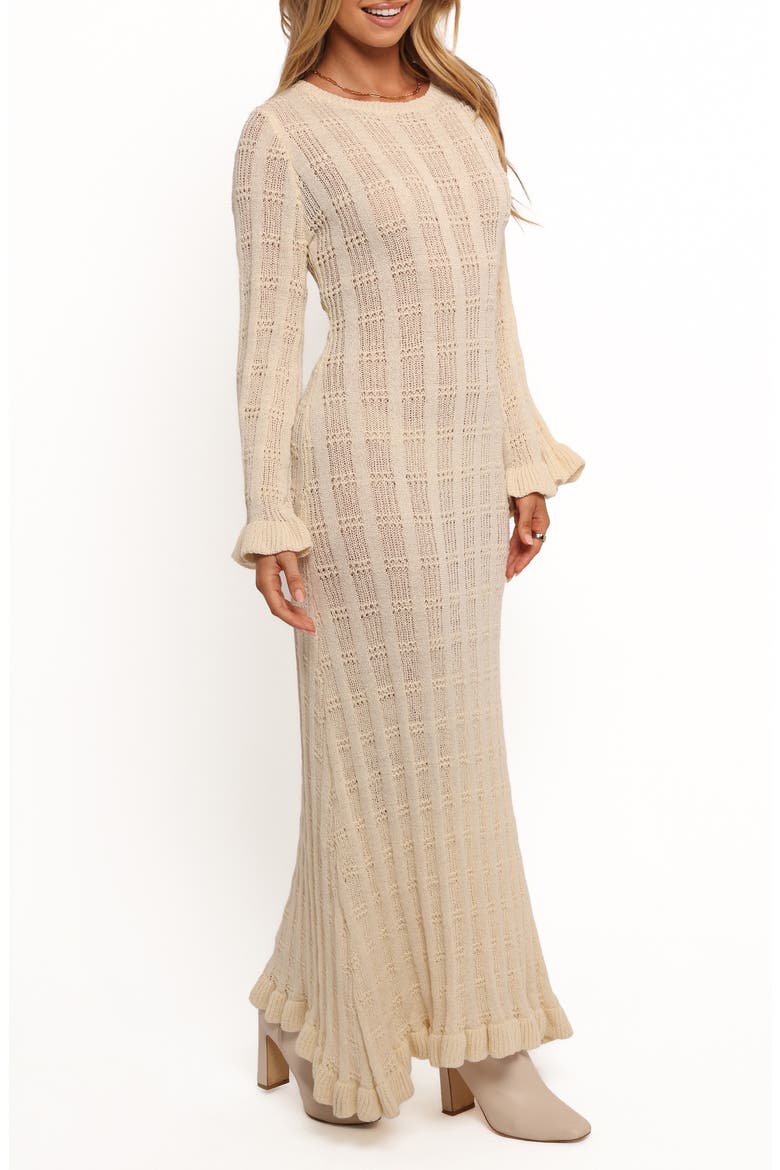 Colter Rib Long Sleeve Maxi Sweater Dress, Alternate, color, WHITE