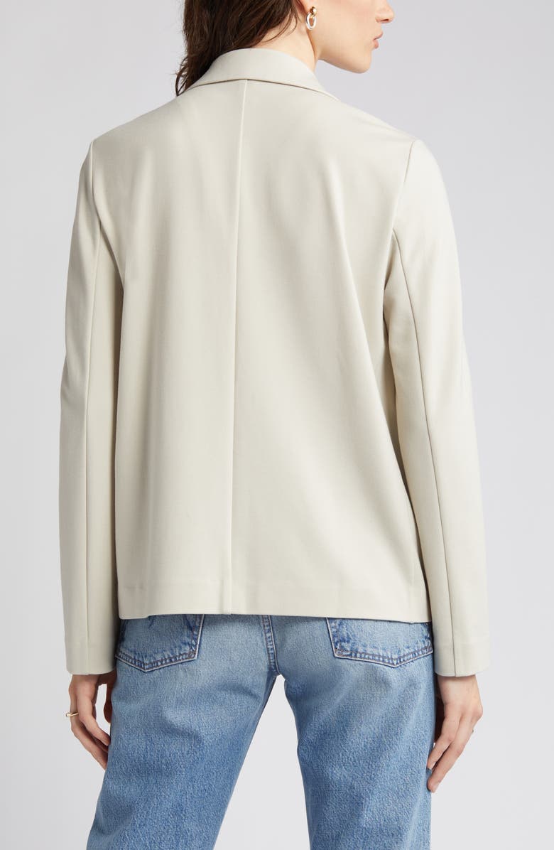 Eileen Fisher Notched Lapel Ponte Blazer, Alternate, color, Chalk