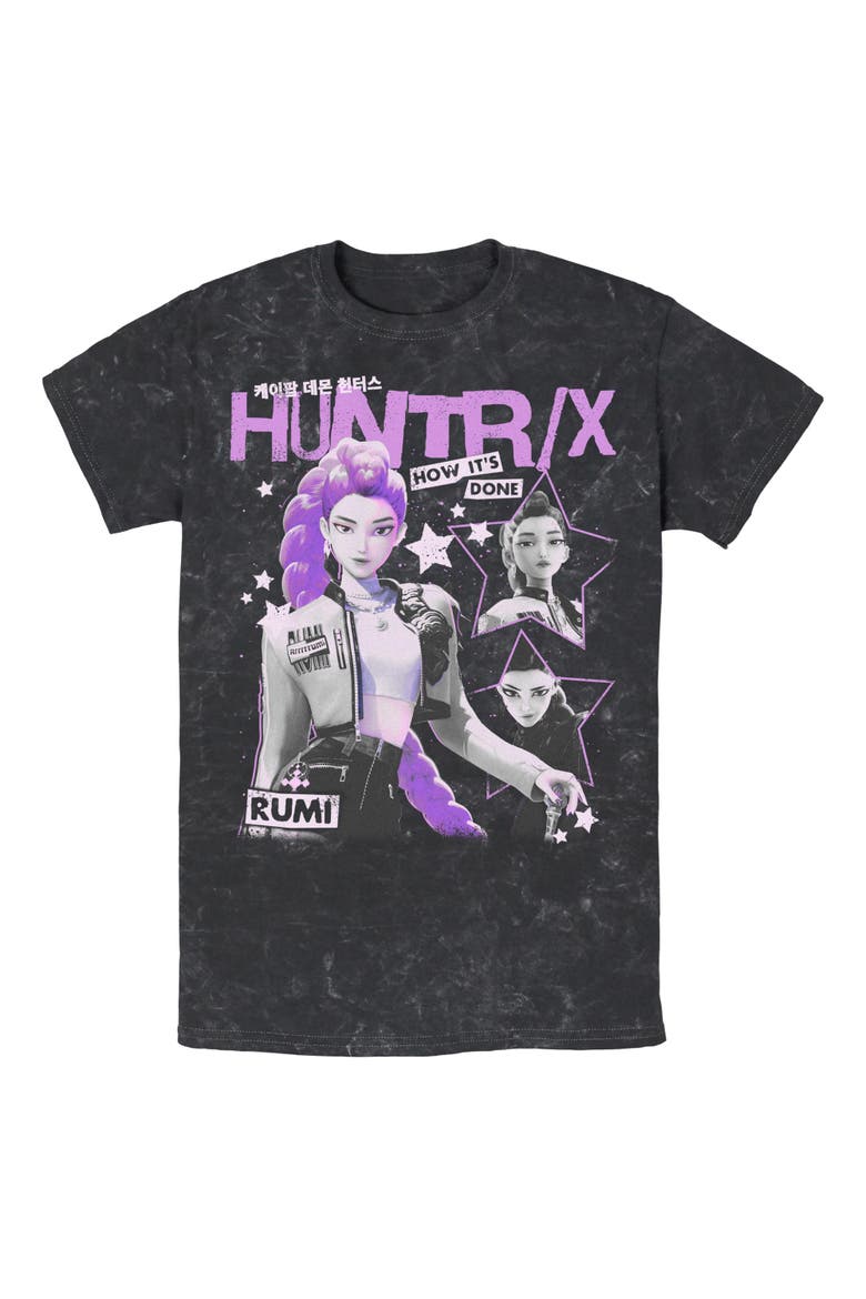 Men's KPop Demon Hunters Pop Star Huntrix Rumi  Graphic T-Shirt, Main, color, Black