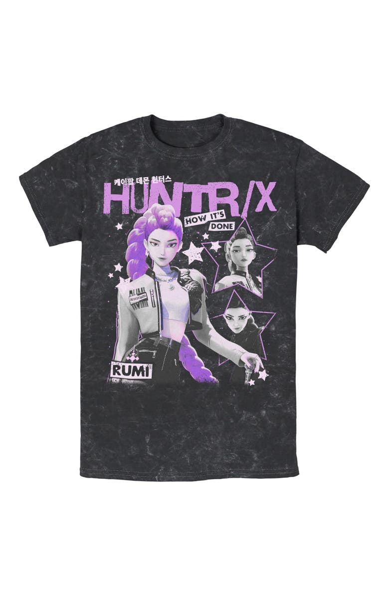 KPop Demon Hunters Men's KPop Demon Hunters Pop Star Huntrix Rumi  Graphic T-Shirt, Main, color, Black