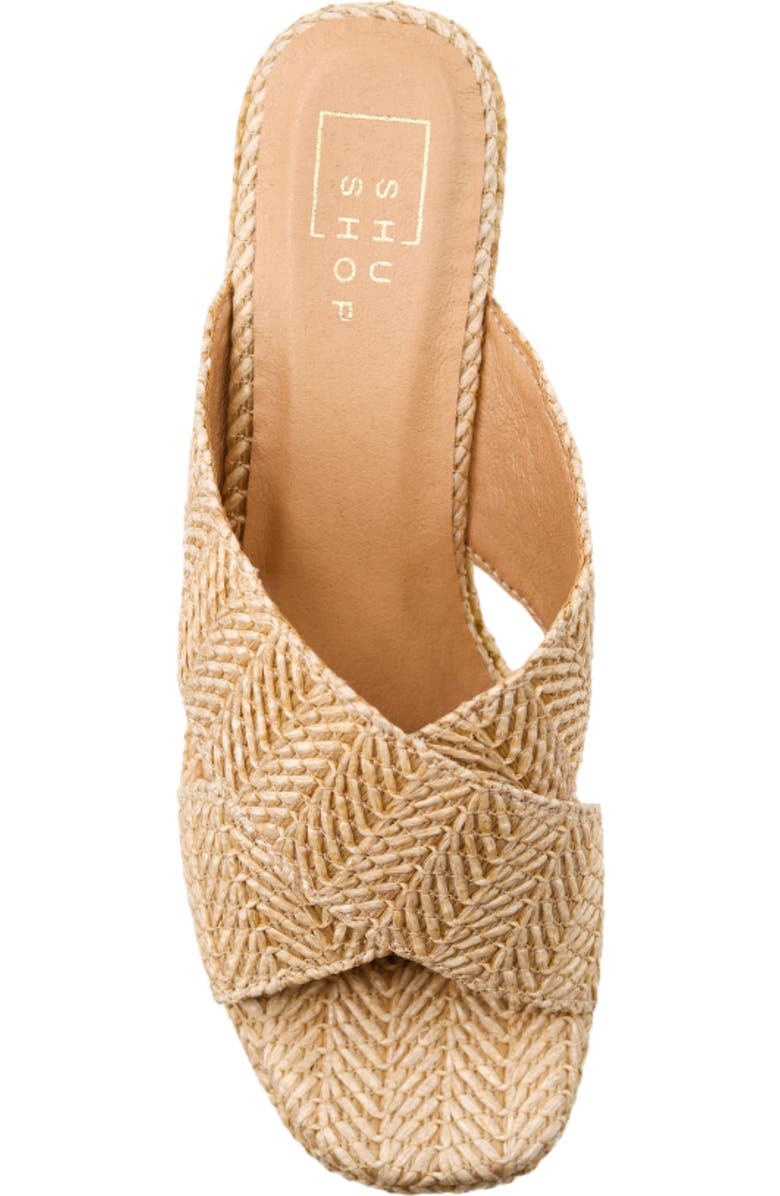 SHUSHOP Ludovica Platform Wedge Slide Sandal, Alternate, color, Natural Woven