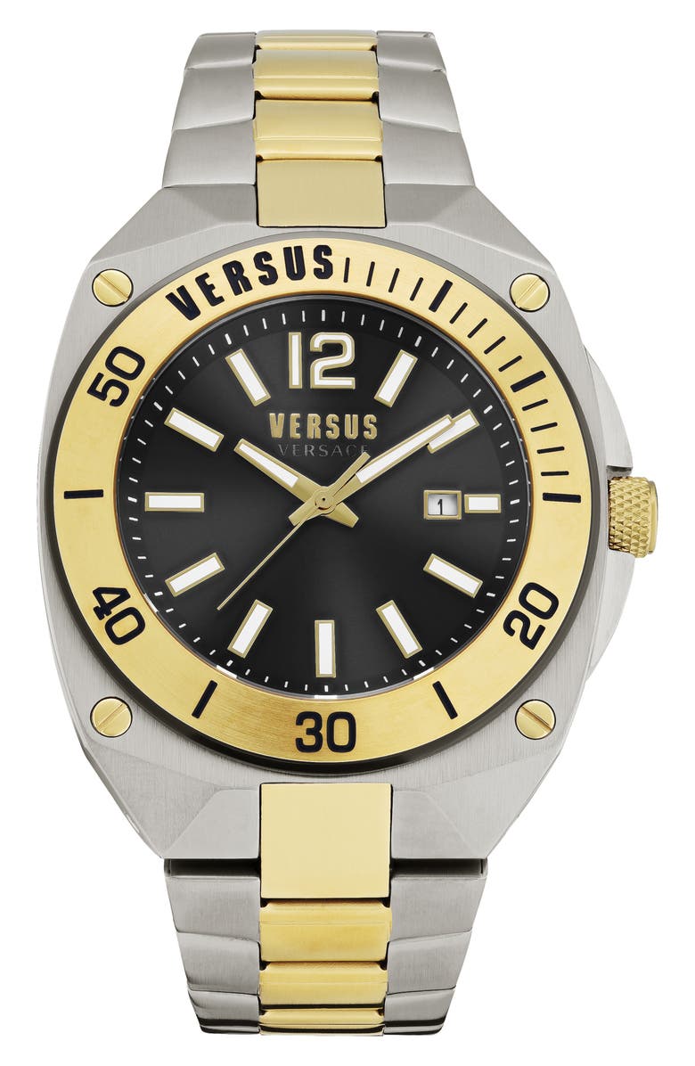 VERSUS Versace Reaction Two-Tone Bracelet Watch, 48mm, Main, color,