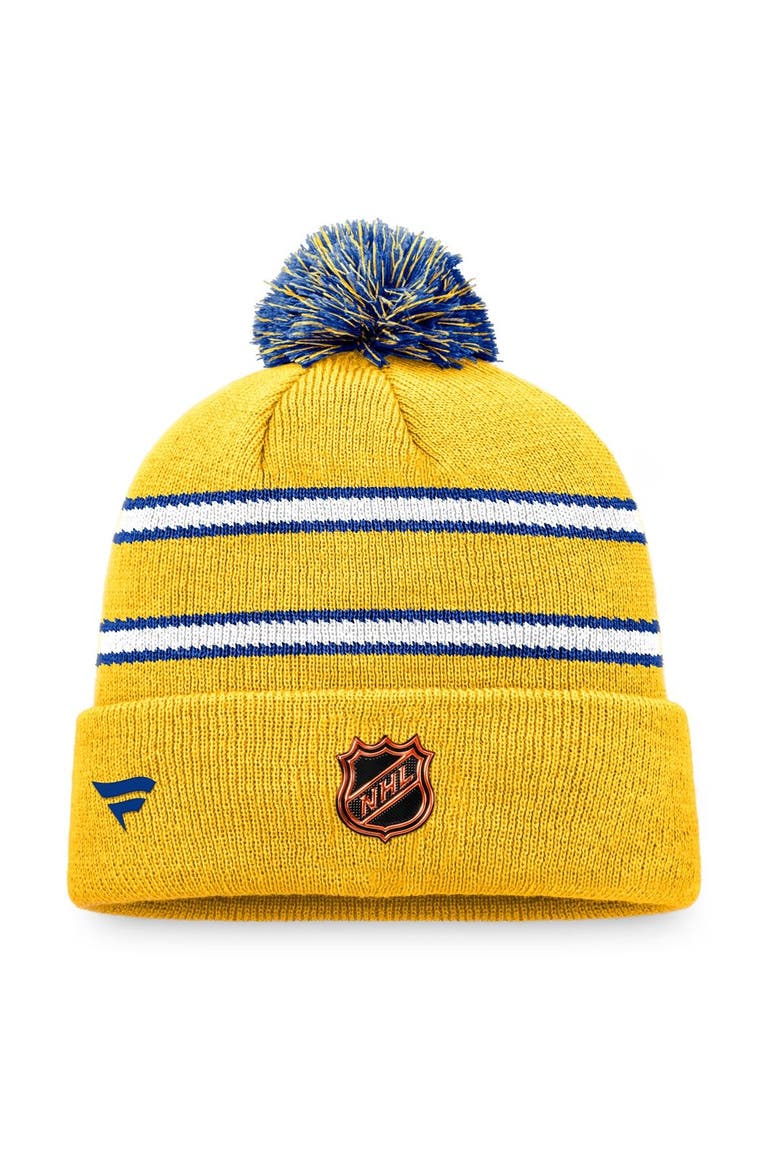 Men's Fanatics Branded  Blue St. Louis Blues Special Edition 2.0 Cuffed Knit Hat with Pom, Alternate, color, Gold