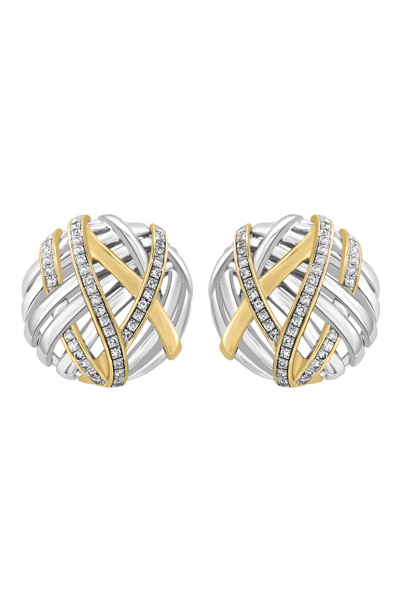 Sterling Silver Diamond Earrings - 0.33 ctw, Main, color, WHITE