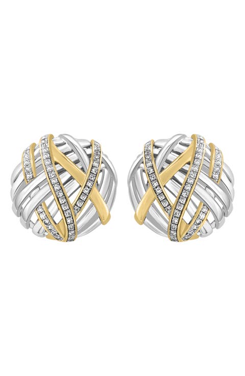 Sterling Silver Diamond Earrings - 0.33 ctw