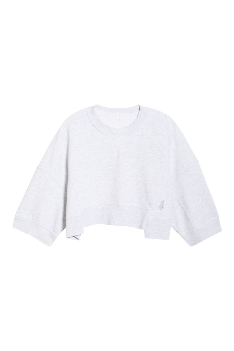 Intercept Cotton Blend Crop Sweatshirt, Alternate, color, WHITE HEATHER GREY