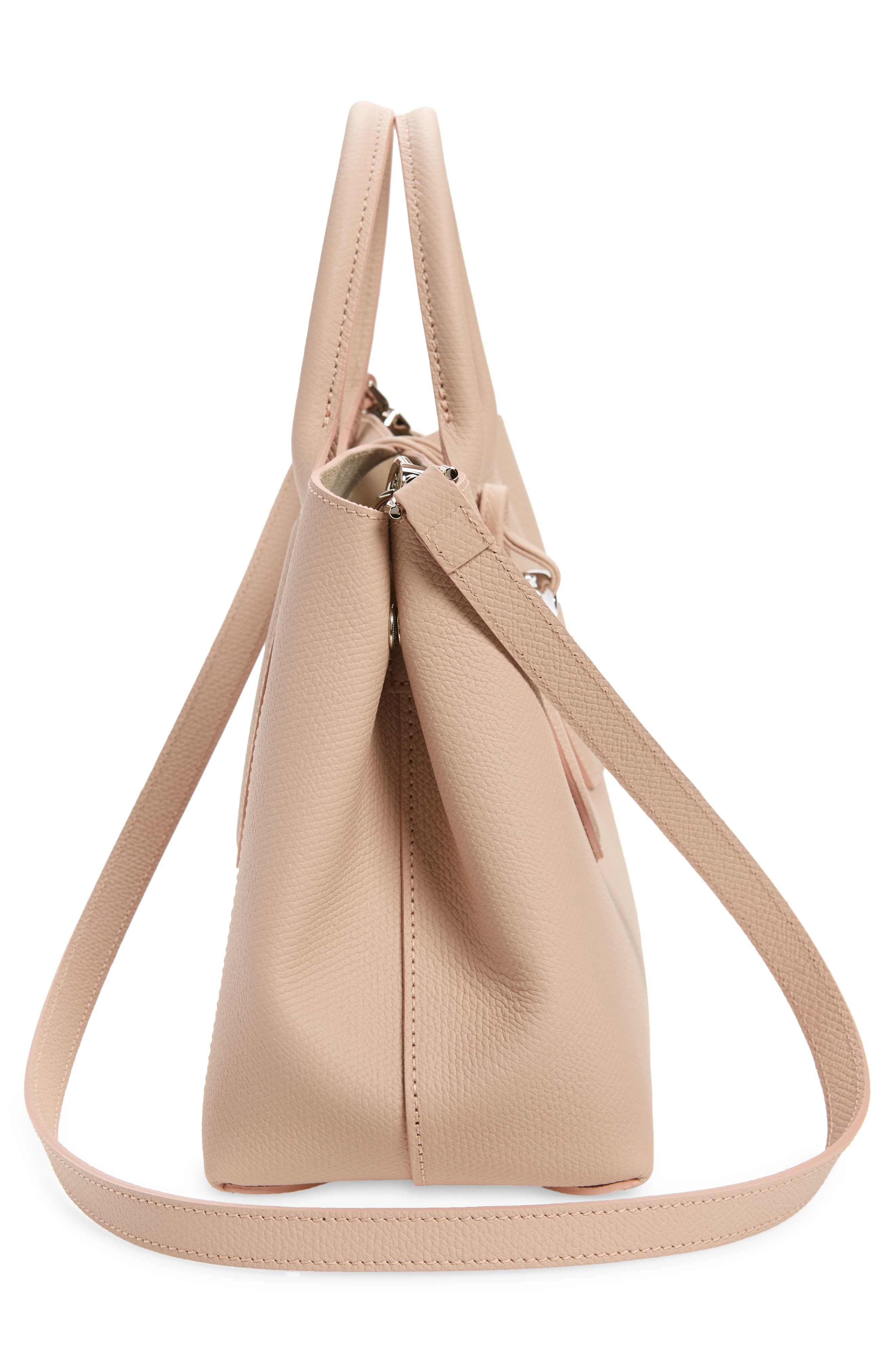 Medium Roseau Leather Tote, Alternate, color, POWDER
