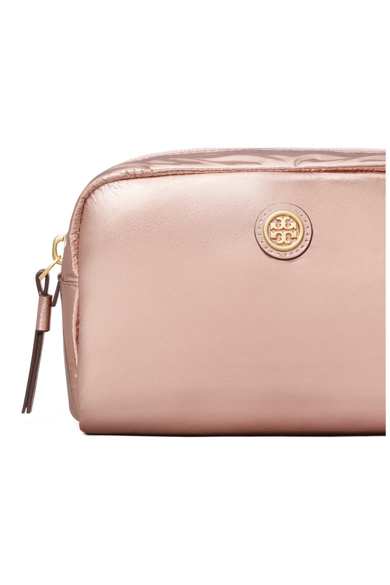 Virginia Metallic Cosmetic Bag, Alternate, color, PINK GOLD