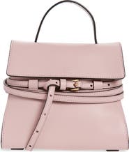 Moschino Small Tie Me Leather Top Handle Bag