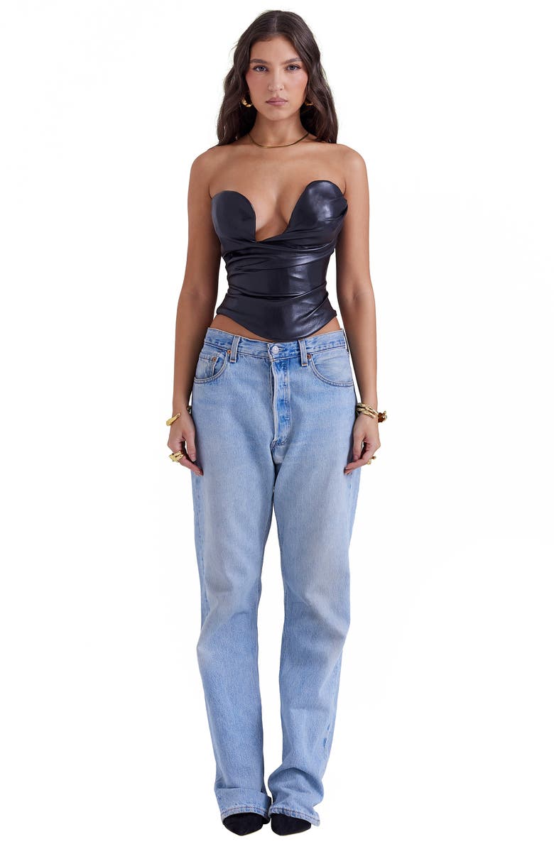 HOUSE OF CB Saffira Faux Leather Corset, Alternate, color, 