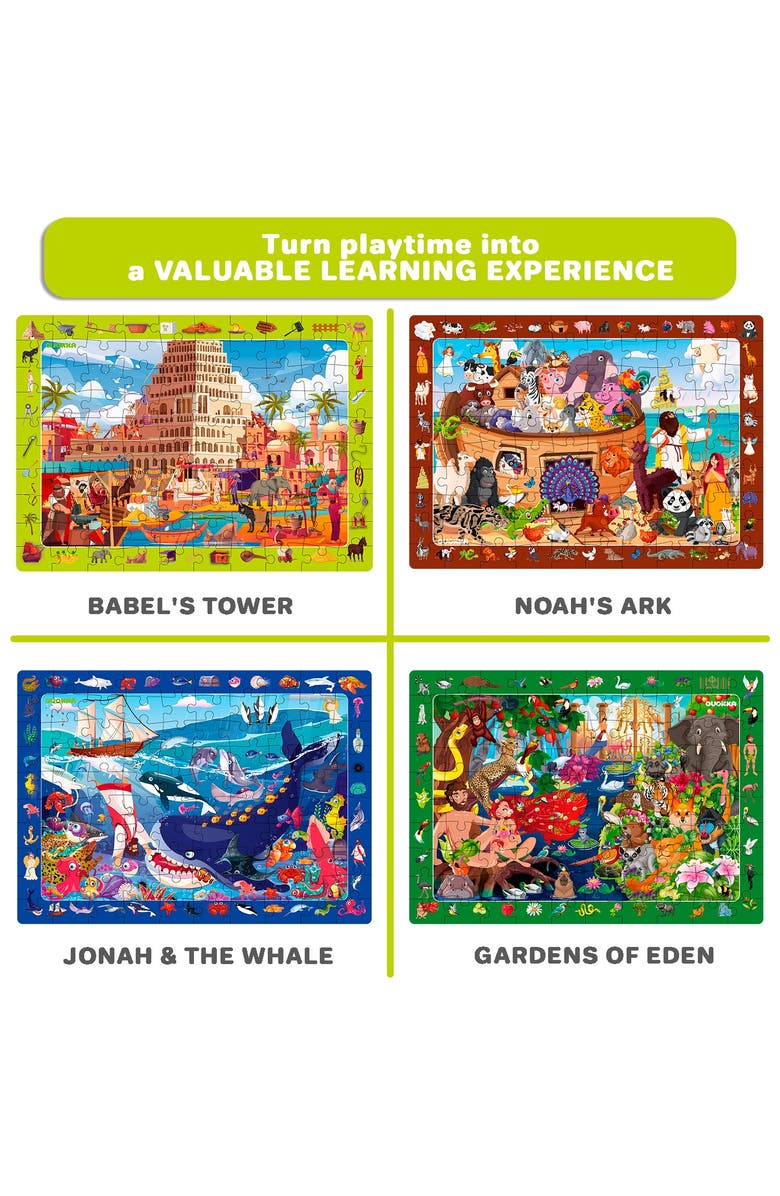 Quokka 4 x 60 Pieces Puzzles for Kids - Educational Search & Find Toy, Alternate, color, Bible Stories Set