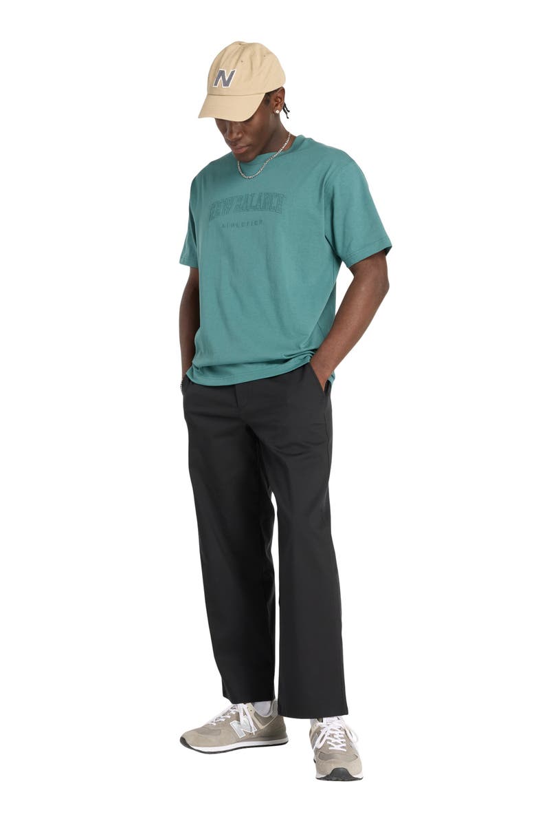 New Balance Embossed Varsity Cotton Graphic T-Shirt, Alternate, color, 