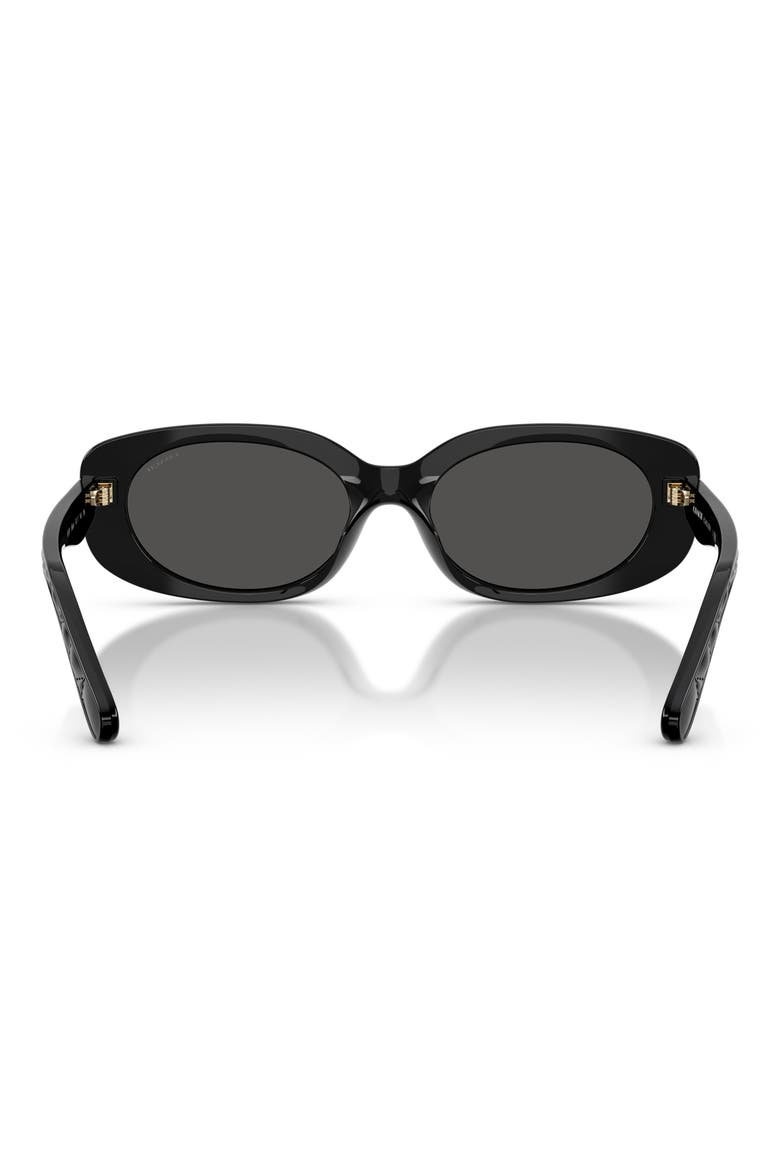 54mm Oval Sunglasses, Alternate, color, BLACK / GREY SOLID