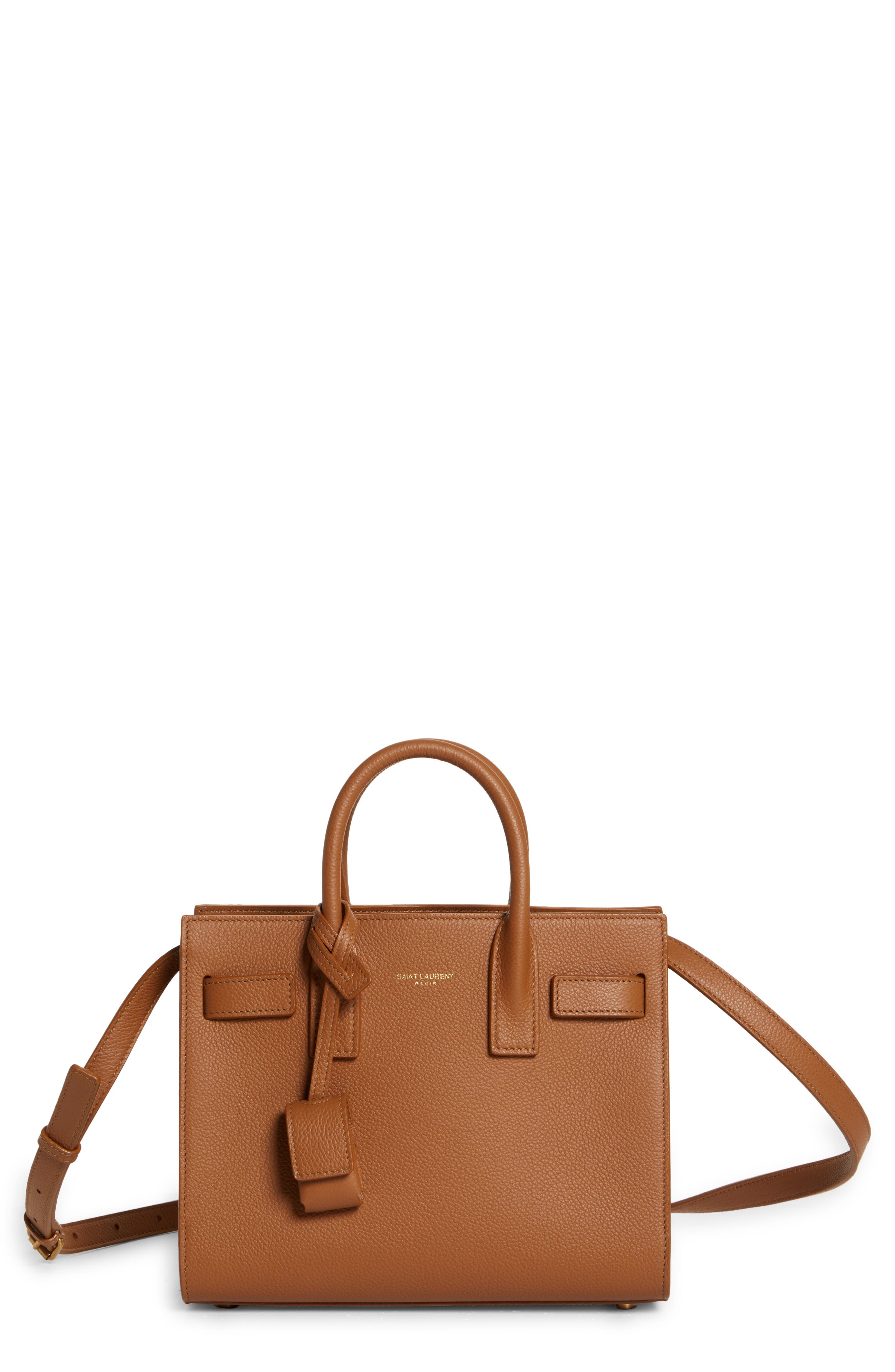 Saint Laurent Nano Sac de Jour Grained Leather Tote, Main, color, 