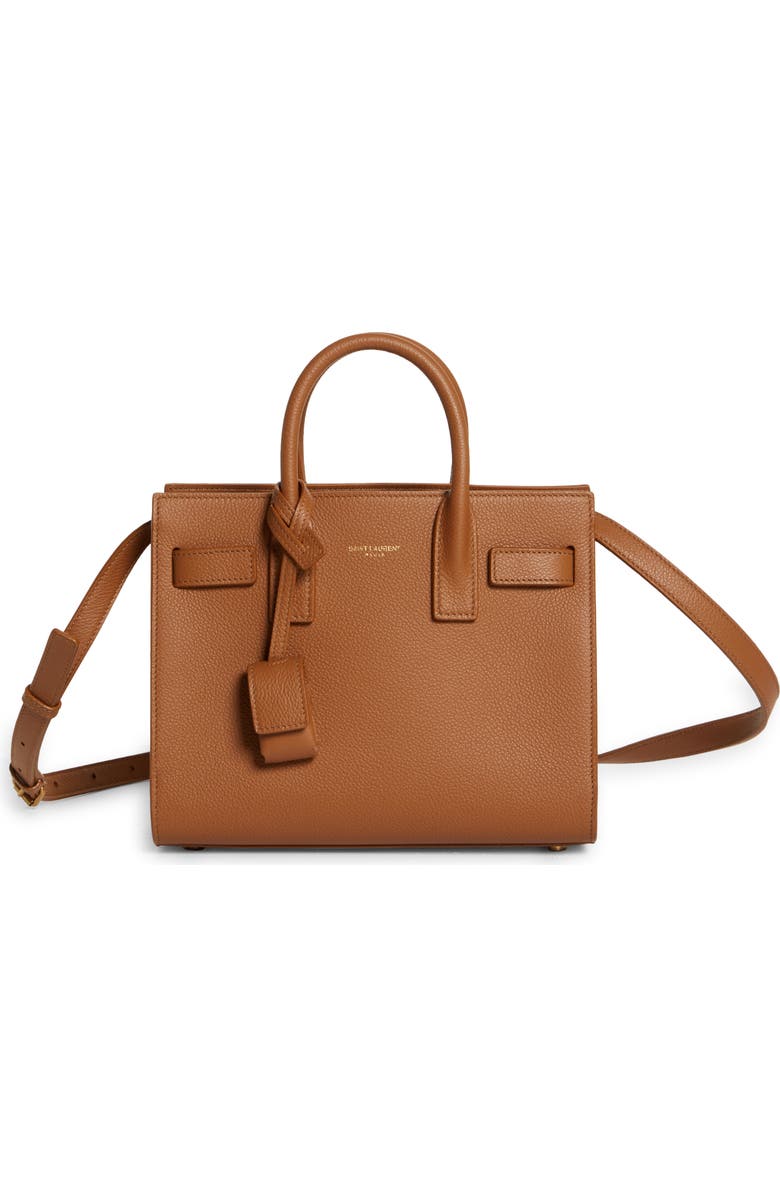 Saint Laurent Nano Sac de Jour Grained Leather Tote, Main, color,