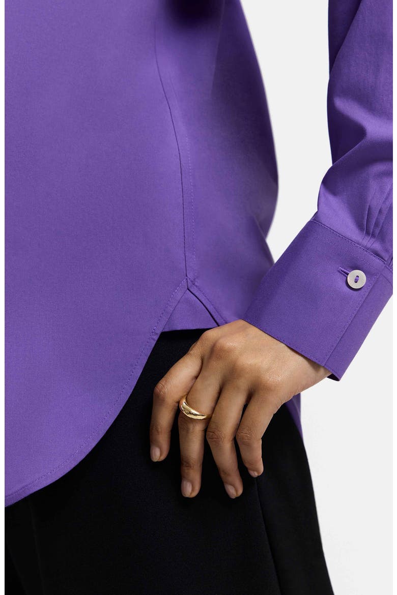 Meghan Solid Cotton Button-Up Shirt, Alternate, color, ROYAL PURP