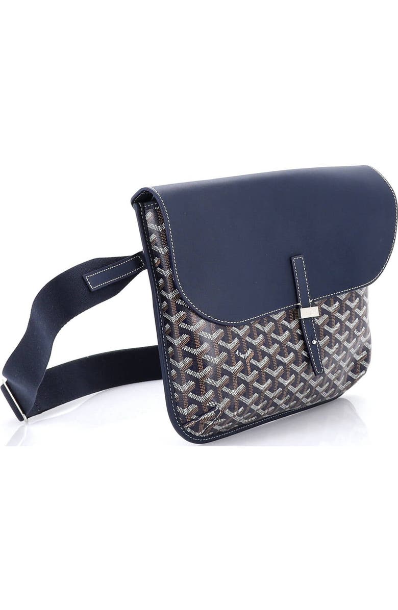 Pre-Owned Goyard Coursier Messenger Bag Coated Canvas and Leather, Alternate, color, Blue