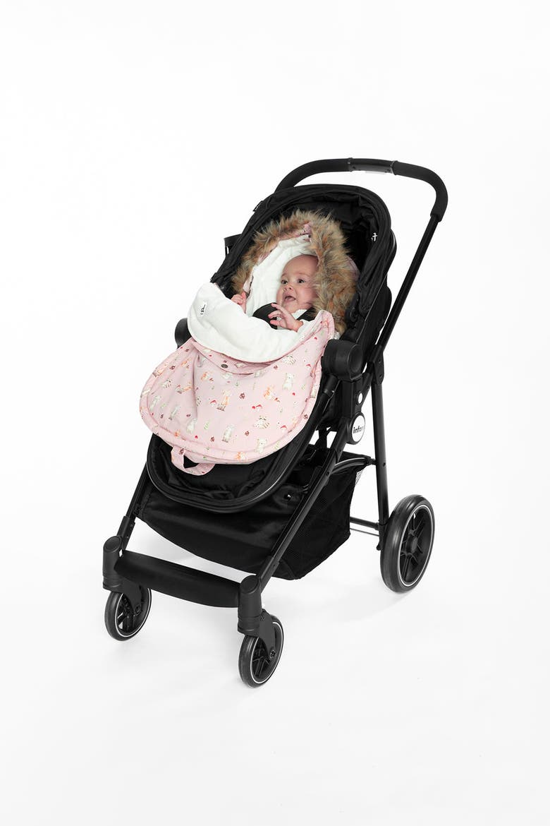 Animal Bunting Bag Velour Lined Car Seat and Stroller, Alternate, color, Pink Animal Print