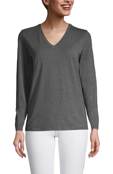Supima Cotton Long Sleeve V-Neck T-Shirt