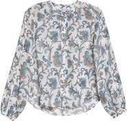 Veronica Beard Soleil Paisley Print Button-Up Top