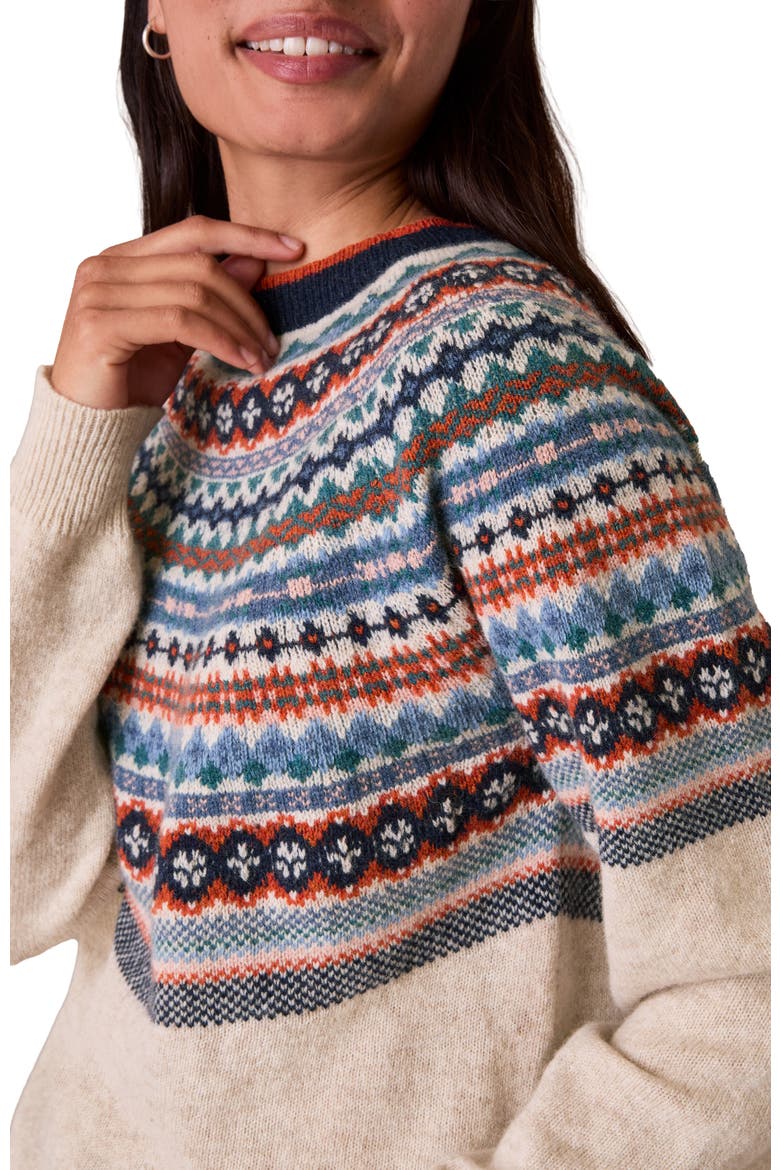 Alpine Yoke Fair Isle Sweater, Alternate, color, Oatmeal Multi