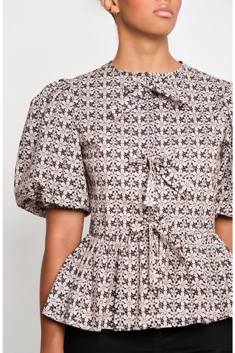 Orquid Tie Front Stretch Cotton Top, Alternate, color, CRUDO/CRUDO