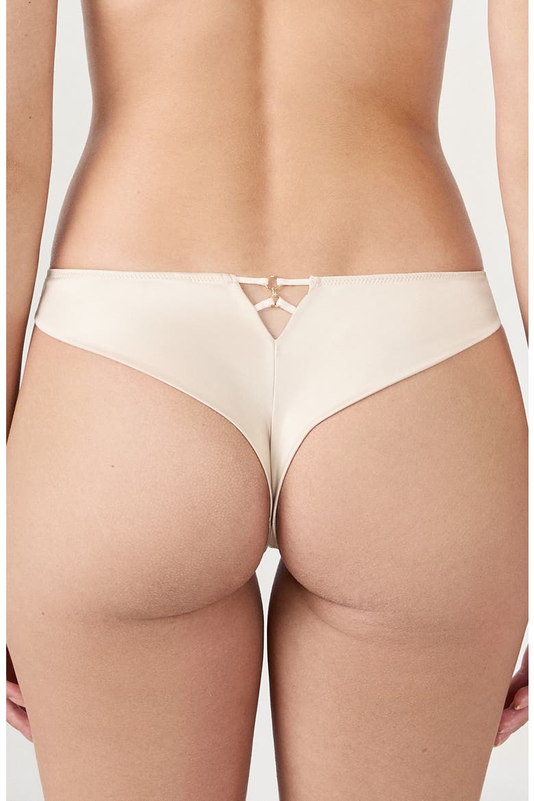 Envolee Tanga Panties, Alternate, color, BEIGE/ GOLD