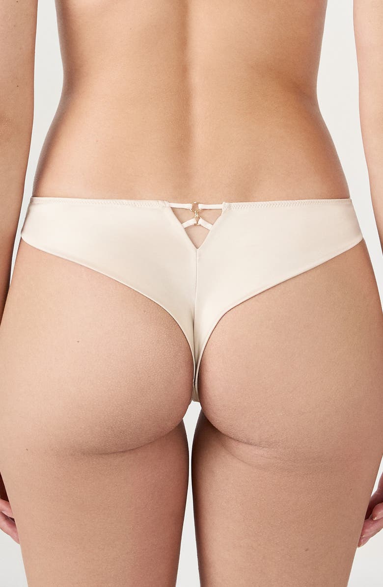 Etam Envolee Tanga Panties, Alternate, color, Beige/ Gold