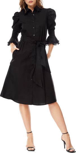 【関税&送料込】Patou Black Poplin Shirt Dress Patou | Maxi pleated shirt dress in eco-friendly jersey