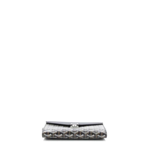 Pre-owned Goyard  Goyard Chypre Wallet On Strap Coated Canvas With Leather In Multi