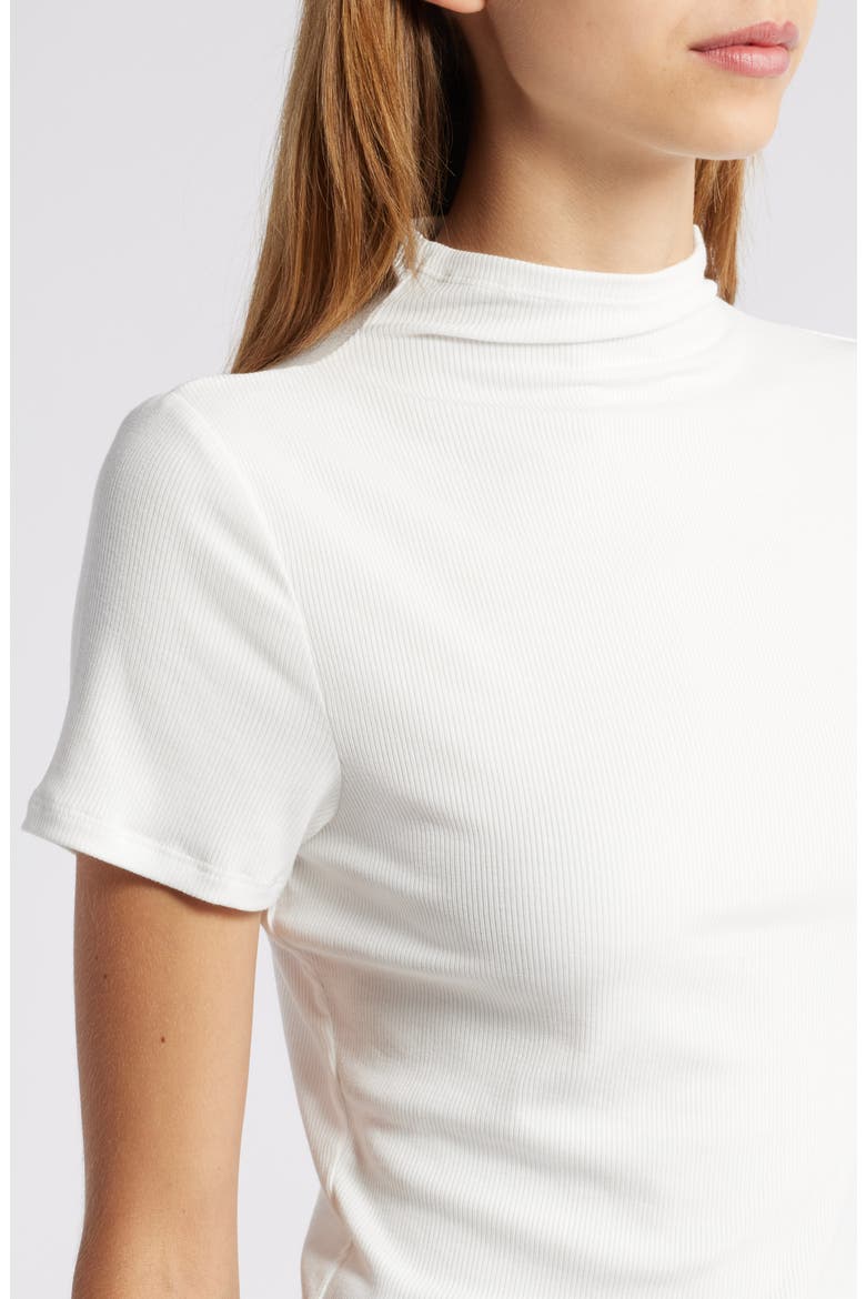 Blanche Mock Neck Rib Top, Alternate, color, IVORY