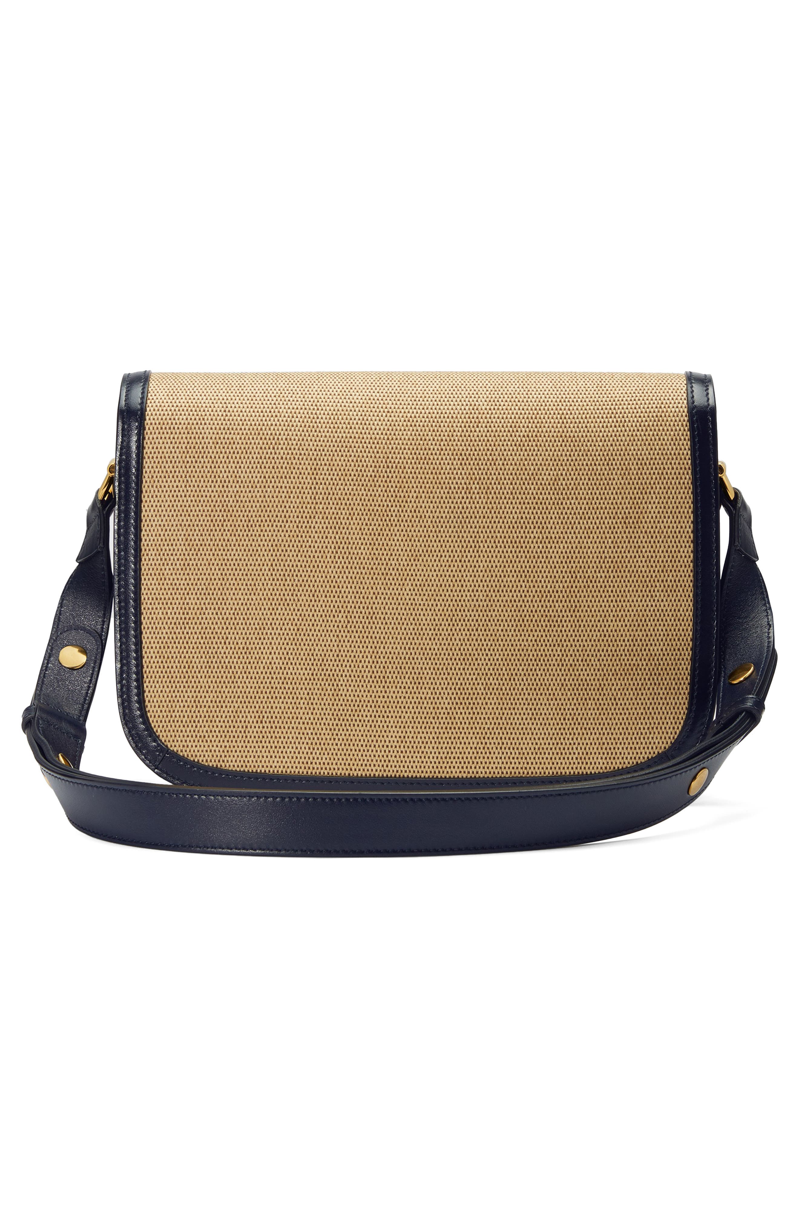 Gucci 1955 Horsebit Canvas & Leather Shoulder Bag, Alternate, color, 