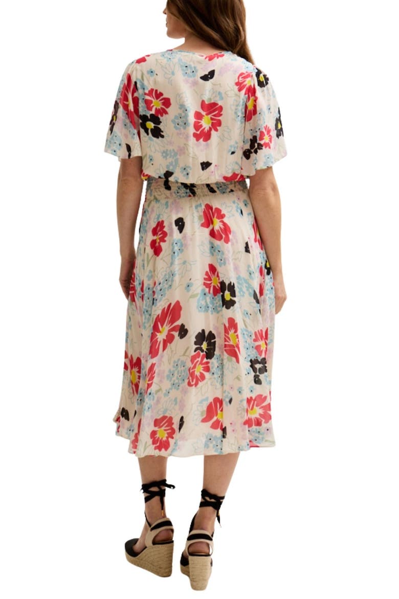 Galaxy Cowl Neck Poppy Print Midi Dress, Alternate, color, Open Miscellaneous