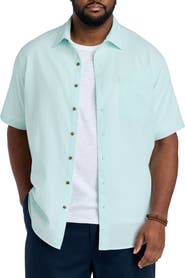 Oak Hill by DXL Big & Tall Gingham Seersucker Sport Shirt V2