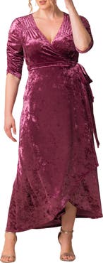 Kiyonna Cara Crushed Velvet Wrap Gown