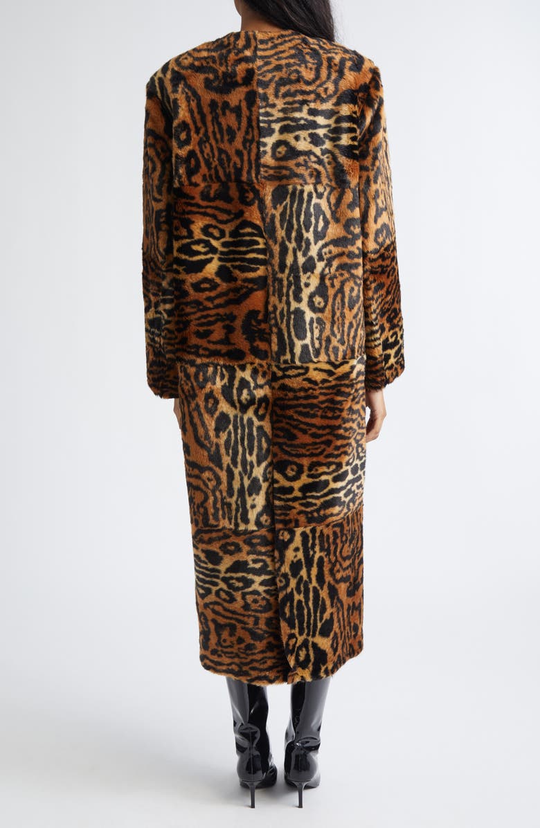 Stand Studio Hilma Faux Fur Long Coat, Alternate, color, Natural Leopard