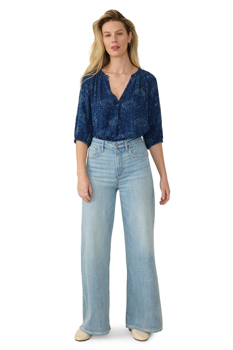 Seacliff Print Organic Cotton Top, Alternate, color, INDIGO ISLE PRINT