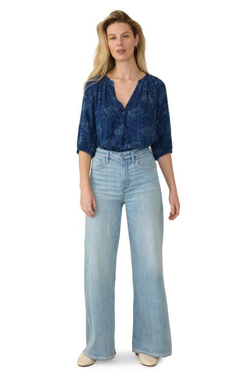 Faherty Seacliff Print Organic Cotton Top In Blue