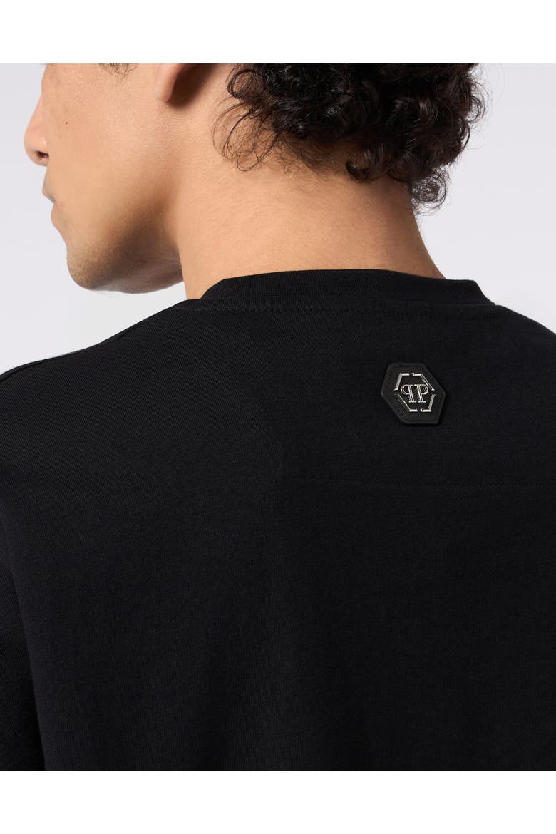 Round Neck T-Shirt Skull Monogram Men, Alternate, color, black