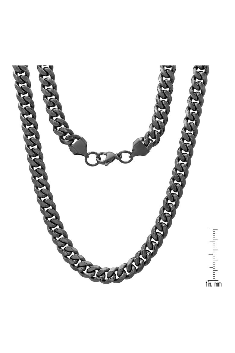 Curb Chain Necklace, Alternate, color, BLACK
